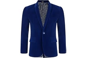LOTMART Boy Velvet Blazer Kid Suit Jacket Paisley Lining Smart Casual Formal Coat