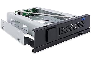 ICY DOCK Mobile Hot Swap Gabinete de Intercambio en Caliente para Discos Duros SAS/SATA de 3,5" sin Bandeja para 5,25 bahías - TurboSwap MB171SP-1B