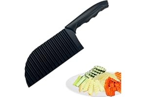 YUANYOUTONG Crinkle Cutter, Potato Cutter, Stainless Steel Wavy Blade Vegetable Slicer, Handheld Chipper Chopper for French Fries, Veggies, Salad, Carrot and Onions, Cutting Tool Home Kitchen Chopping Knife