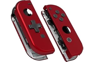 eXtremeRate Soft Touch Czerwony Joycon (Wersja D-Pad) Handheld Controller Housing z Pełnymi Przyciskami, DIY Wymiana Shell Case dla Nintendo Switch & Switch OLED Model Joy-Con – Console Shell Nie Jest Dołączona
