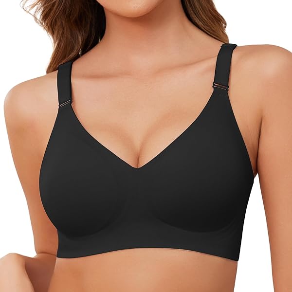 Soutien-gorge Sans Armature Push-up Dentelle - Grande Taille, Dos En U, Bretelles Réglables, Coussinets Amovibles