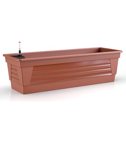 Blumenkasten AQUA TOSCANA aus Kunststoff incl. Bewsserung und  Wasserstandanzeiger, Farbe:terracotta;Lnge:60 cm : Amazon.de: Garten