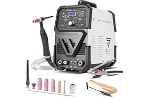 STAHLWERK Schweißgerät AC/DC WIG 200 Puls Pro – digital mit 200A, Pulsfunktion & IGBT-Technologie, WIG & MMA (Elektrode), für Aluminium & Dünnblech, 7 Jahre Herstellergarantie