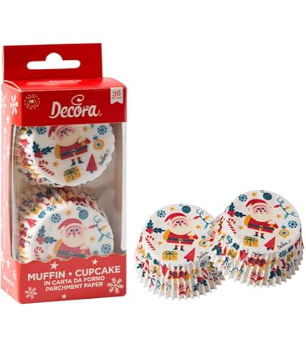 Pirottini Per Muffin Decora - Stampa Stelle Di Ghiaccio, Resistenza 220&deg;, Made In Italy, Confezione 36