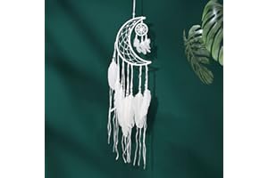 ZDNT White Feathers Dream Catcher Large Dream Dreamcatcher Wall Hanging Feathers Catch Handmade for festival accessories Bedroom Wall Hanging Decorations Ornaments Craft