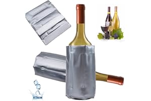 COLDCHILL Funda para vino helado, bolsa de vino helado, enfriador de vino, enfriador de vino, enfriador de botellas de vino para champán rojo y blanco o espumoso. Soporte de refrigeración de gel, soporte de
