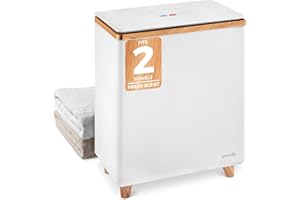 SereneLife Hot Towel Warmer w/ Customized Fragrance for Bathroom and Spa, Luxury Towel Heater Gift for Him or Her, Auto Shut off, Fits 2 Large Towels, Blankets, Bathrobes, PJ's - Natural Wood