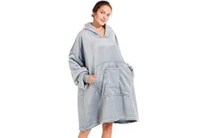 REDESS Blanket Hoodie Sweatshirt, Wearable Blanket Oversized Sherpa with sleeves and giant pocket, cozy hoodie for adults kids
