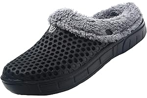 CERYTHRINA Femme Hiver Sabots Fourrées Homme Pantoufles Chaud Peluche Chaussons Maison Imperméables Chaussures de Jardin Intérieur et Extérieur …
