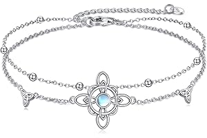 VONALA Bracelet de cheville en argent sterling 925 avec nœud de sorcière/papillon/libellule pour femme