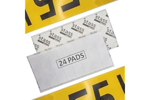 STASS 'PlateFit' Number Plate Sticky Pads (24 Pack), Extra Strong Double Sided Foam Adhesive Strips, Drill-Free Mounting Tape for UK Registration/Licence Plates, Weatherproof