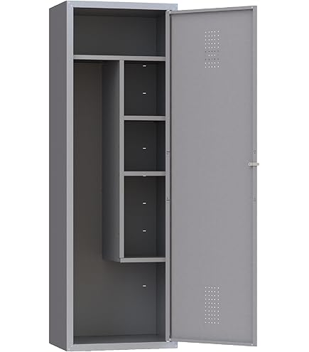 Armadio Portascope Grigio In Metallo 100x40x179 Cm - 2 Ante Per Attrezzatura