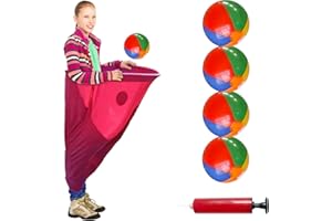 AUOQZ Granny Pants Yard Game for Adults Throw and Catch Ball Game Set Garden Granny Pants Outdoor Game for Birthday Family Reunions Party - with 4Pcs Big Bouncy Balls and Air Pump (Red)