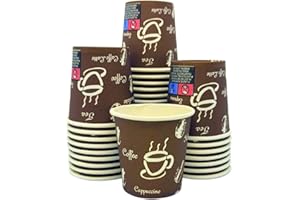 LIFE PLANET® 1000 Bicchieri Caffè 120 ml, Bicchieri Biodegradabili, Bicchieri caffè monouso (Marrone, 120 ml)