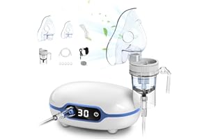 LIFOCI Nébuliseur à Compresseur avec Écran LCD, Ultrasonic Inhalateur Vapeur, Aérosol Portable Nébuliseur Inhalateur, Convient aux Adultes et aux Enfants, Bleu