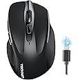 TECKNET Bluetooth Mouse, Rechargeable Bluetooth Wireless Mouse(Tri-Mode: BT 5.0/3.0+2.4G), 4800DPI Adjustable, Silent Ergonomic Wireless Mouse for Laptop PC Computer, Windows Mac OS,6 Buttons, Black