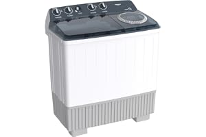 Hisense Twin Tub Semi Auto 7 kilo Washing Machine, Easy to Move, Noiseless, High Quality, White