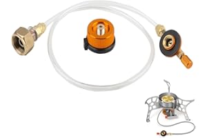 Delamiya Adattatore per Cartuccia e Bombole a Gas, Lpg Con Tubo per Fornelli e Bruciatore da Campeggio