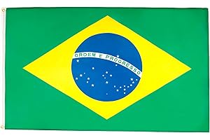 AZ FLAG - Bandera Brasil - 150x90 cm - Bandera Brasileña 100% Poliéster Con Ojales de Metal integrados - 110g