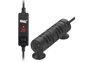 hygger Sommergibile Riscaldatore per Acquario, 25W Mini Fish Tank Heater Aquarium Betta Heater con Digitale Display Controllo for 3-19L Freshwater Aquariums