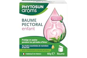 PHYTOSUN AROMS Baume Pectoral Enfant - protège et apaise pendant les périodes d'hiver - Aux Huiles Essentielles - 60g