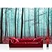Produktbild Vlies Fototapete 350x245 cm PREMIUM PLUS Wand Foto Tapete Wand Bild Vliestapete - Wald Tapete Bäume Laub Herbst Nebel blau - no. 818
