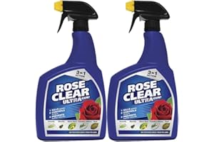 NAZUSA Rose Clear Ultra Gun Fungicide & Insecticide Spray 1 Litre Fights Blackspot & Rust (2 Bottles)