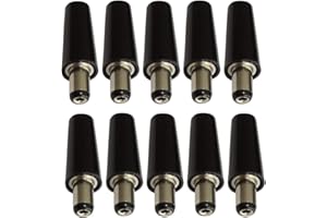 AERZETIX: 10x Enchufe macho conector Jack adaptador de alimentación - recto DC 5.5/2.1mm - para soldar - C42295