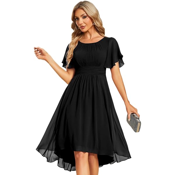 amazon ladies black dresses Lyrur Women's Floral Square Neck Smocked Knee Length Summer Dress Happy Friday Fam! Ladies..