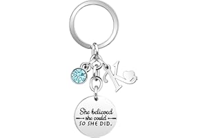 SAMORION Inspirational Gift Key Chains She Believe She Could So She Did Keyring for Her Women Passed Driving Test Car Accessories Graduation Birthday Christmas Key Chain