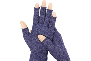 BrightGlow 2 par artrit kompressionshandskar cykelhandskar fingerlösa vadderade handskar halvfinger utomhus halkfria vantar h