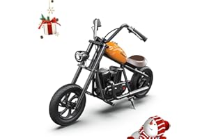 HYPER GOGO KIT HYPER GOGO Kids Electric Motorbike, 24V 5.2Ah Battery Powered Ride on Motorcycle with 12'x3' Tires, 5/8/10 mph Speed Modes, 12KM Top Range, Children Dirt Motor Bike for 6-12 Years Old (Orange)