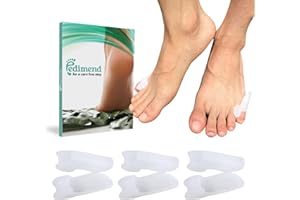 Pedimend™ Silicone Gel Pinky Toe Alignment Separator - 6 Pieces | Original Tailors Bunion Corrector Protector | Little Toe Bunion Pain Relief Pads | Bunionette Spacers | Corns Callus Relief Wrap