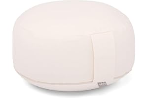 ‎BODHI Bodhi Meditationskissen Rondo ECO | Yogakissen mit Bio Dinkelfüllung | Bezug aus 100% Baumwolle | Waschbarer Bezug mit praktischer Trageschlaufe | Höhe 20 cm