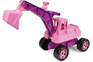 Lena 02137 - Starke Riesen Bagger für Mädchen, rosa, ca. 80 cm, großer Schaufelbagger mit Solider Tragkraft und funktionierender Schaufel, robuster Spielzeugbagger für Kinder ab 3 Jahre, lose