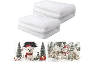 CPKONUUIP 2PCS Schneedecke Deko Weihnachten, Kunstschnee Deko, 80cm x 300cm Weihnachten Kunstschnee, Schneedecke Watte Deko Weihnachten für Weihnachtsbaum Winterlandschaft Deco Feiertags Deko