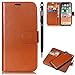Produktbild Apple iPhone XS Hülle,iPhone X Leather Handyhülle,WIWJ Handyhülle Wallet Case[Einfarbig zwei-in-one Kann Getrennt Werden Leder Case] Flip Schutzhülle in Standfunktion Kredit Kartenfächer Magnetverschluss PU Leder Lederhülle Silikon Anti-Scratch Shell Back Cover Folio Hüllen Schale Schutzhüllen für iPhone X/iPhone XS+1x Touch Stylus Pen-Braun
