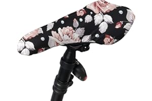 HUGS IDEA Housse de selle de vélo extra douce et résistante à la poussière avec motif animal et fleur colorée