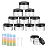 Flintronic Contenitori da Viaggio, 10 Pezzi 50ml Contenitori Cosmetici, Vasetti Plastica Cosmetico, Viaggio Contenitore Cosme