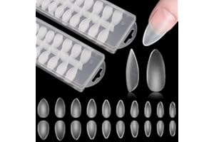 UptVin 480 sztuk wskazówek na sztuczne paznokcie, pełne pokrycie amerykańskie kapsułka do paznokci 10 rozmiarów sztuczne paznokcie Alomnde do salonu sztuki paznokci i majsterkowania w domu