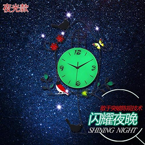 Quietness @ Modern Colorful Creative Silent Non-ticking Wall Clock Continental idyllic /20 inch/ glow-in-the-Dial