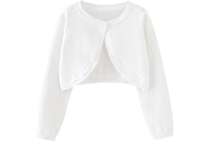 Miipat Cárdigan de Punto para Niña Manga Larga Niñas Pequeñas Sólido Color Adorel Bolero Cardigan Cuello Redondo Chaqueta de Bolero de Punto Niños Suéteres de Punto