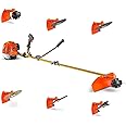BOUDECH Airus 620 - Tagliaerba decespugliatore a Scoppio 62cc con 6 Accessori e 6 funzioni di Taglio. Il Tosaerba Professiona