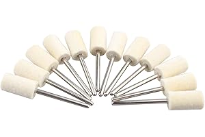 Futheda 12pcs 8mm Cylindrical Felt Polishing Pad, Felt Polishing Kit Polishing Tools for Jewelry, Glass, Stone, Ceramic, Nail Art