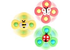 3PCS Suction cup spinner toys for 1 2 Year old boys|Spinning top baby toys 12-18 months|First birthday baby gifts for 1 Year 