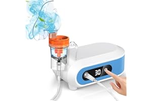 BIAOQINBO Aerosol Ultrasuoni Silenzioso per Bambini e Adulti-Nebulizzatore A Compressore, Macchina Areosol Portatile con Boccaglio E Maschera,Aerosol per Uso Domestico e in Viaggio
