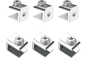 Qrity 16 Pezzi Morsetto di Vetro, Staffe Mensole Vetro in Lega di Zinco, Morsetto Fissa Vetro Regolabile per Vetro di Spessore 3-8MM, con Viti