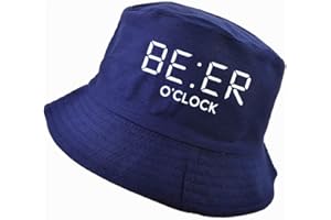 CFCYS Fischerhüte Für Damen,Baumwolle Lustig Bier Oclock Druck Männer Fischer Hüte Cool Sommer Lustig Männer Frauen Eimer Hut Outdoor Panama Angelkappe