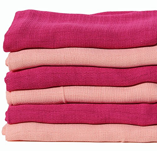 ClevereKids Mulltücher Uni bunt Set 6 Stück Mullwindeln Spucktücher