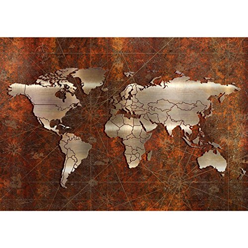 Fototapete Weltkarte 396 x 280 cm – Vliestapete – Wandtapete – Vlies Phototapete – Wand – Wandbilder XXL – !!! 100% MADE IN GERMANY !!! Runa Tapete 9031012a - 6